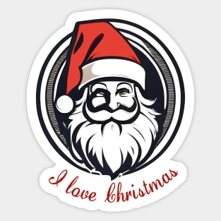 I love Christmas cool smiling Santa Claus Sticker